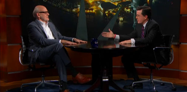 Frank Oz and Stephen Colbert