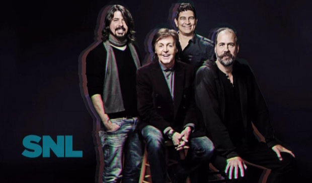 Dave Grohl, Paul McCartney, Pat Smear, and Krist Novoselic