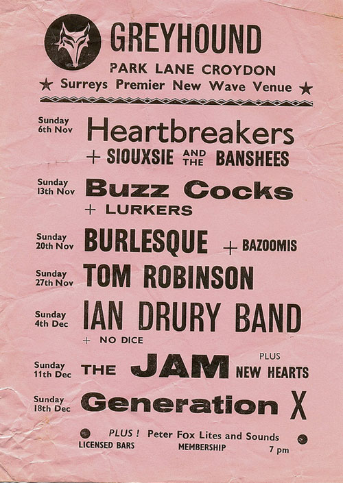 Heartbreakers, Buzzcocks, The Jam, Siouxsie Sioux and the Banshees, 1977