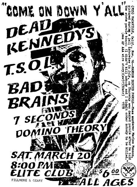 Dead Kennedys, TSOL, Bad Brains, 7 Seconds, 1982