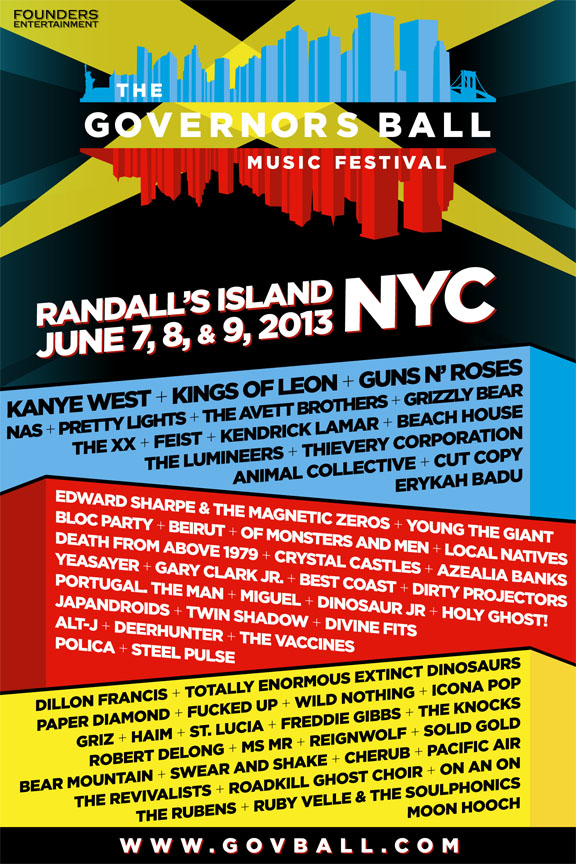 Governors Ball 2013 NYC full lineup
