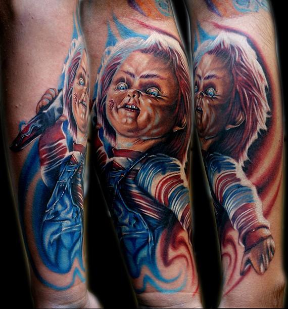 Chucky from "Child's Play" tattoo