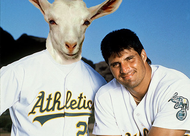 Jose Canseco and goat