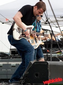 Cymbals Eat guitars on the Honda Bigfoot stage at the 2010 Sasquatch festival.