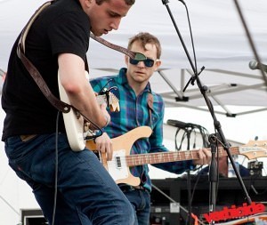 Cymbals Eat guitars on the Honda Bigfoot stage at the 2010 Sasquatch festival.