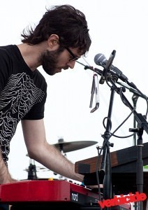 Cymbals Eat guitars on the Honda Bigfoot stage at the 2010 Sasquatch festival.