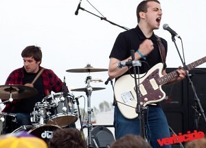 Cymbals Eat guitars on the Honda Bigfoot stage at the 2010 Sasquatch festival.