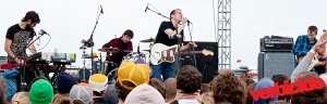 Cymbals Eat guitars on the Honda Bigfoot stage at the 2010 Sasquatch festival.