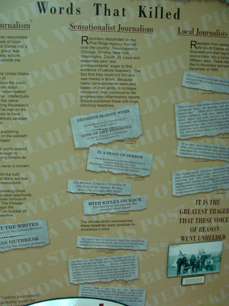 Display at Wounded Knee Museum, 2008