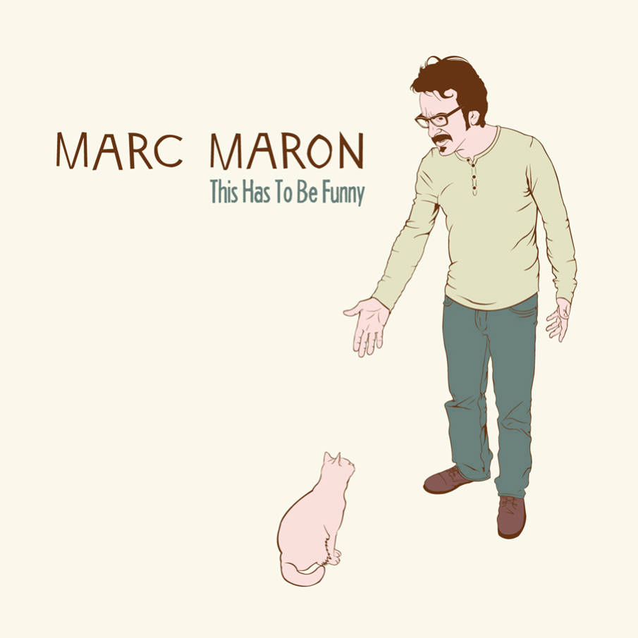 Marc Maron - This Has To Be Funny: This is one of my favorite album covers. I took the photo that the drawing is based on. There was no cat, but I had a vision in my head of Marc talking to a cat and so I asked him to pose for it. Originally, I made this just for a poster, but when I was asked to do his CD I suggested we go with this image. I love the subtle drama in it, and I love doing minimal stuff like this.